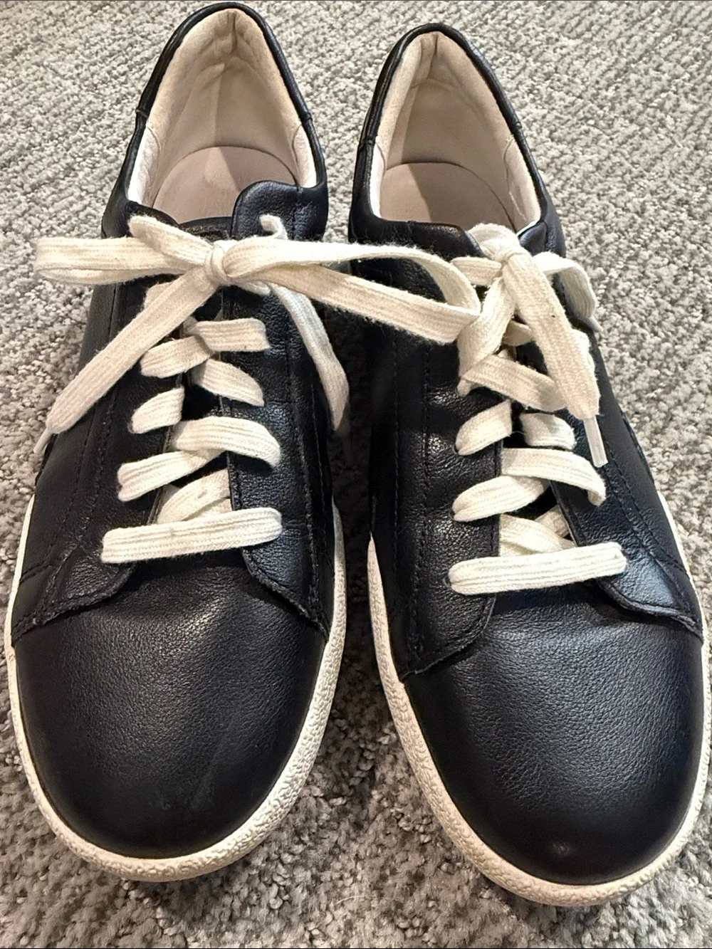 Josef Seibel Black Leather Lace-Up Sneakers size 38 eu/7-7.5